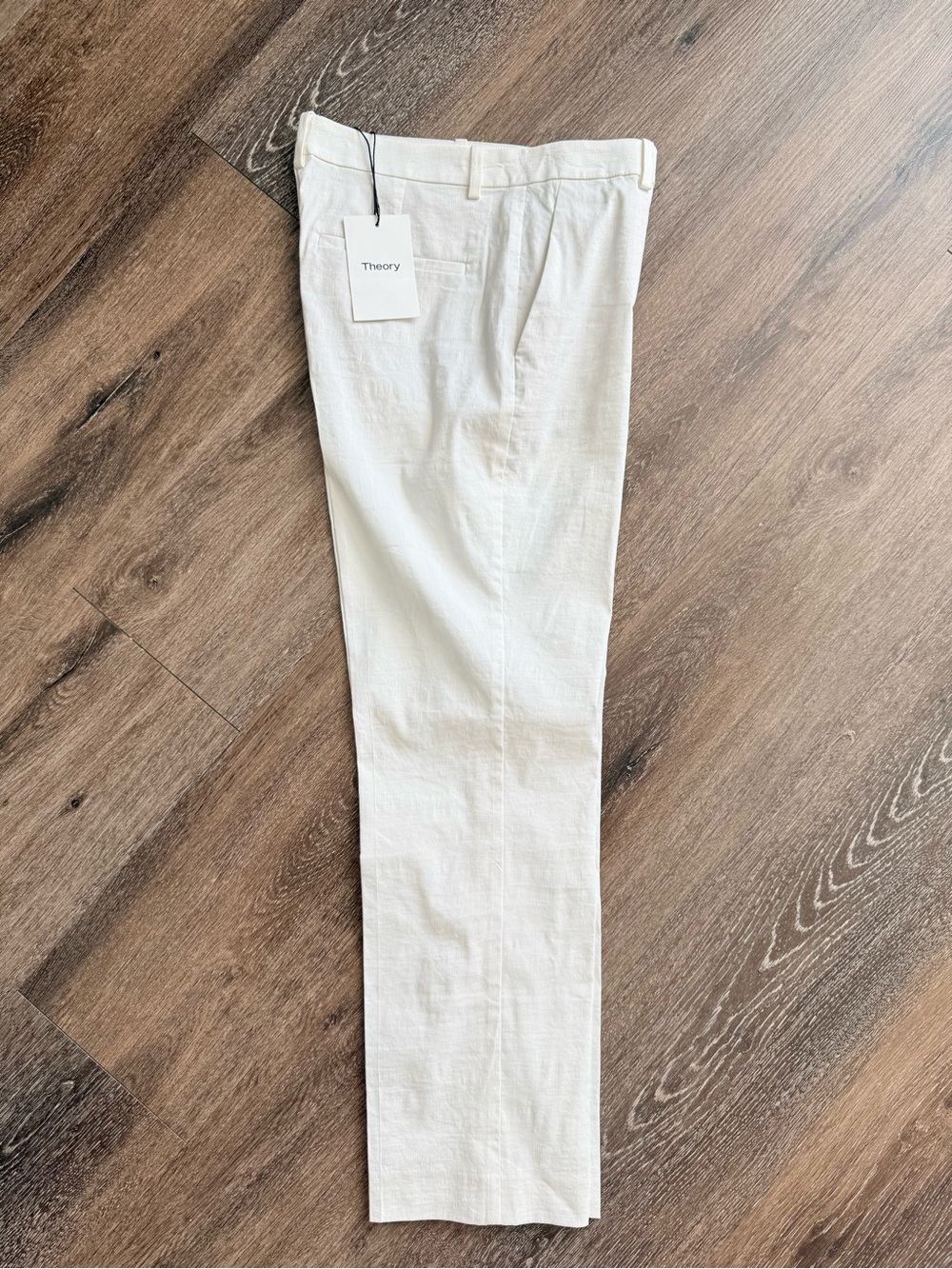 Theory Men's Linen-Blend Pants in Cream White - Picture 1 of 6